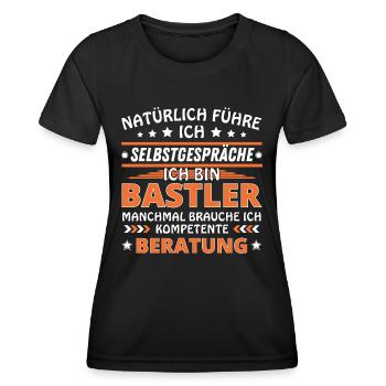 Ich führe Selbstgespräche - Bastler Edition - Frauen Funktions-T-Shirt - Schwarz - Vorne - AI Model Female 172 light (172cm)