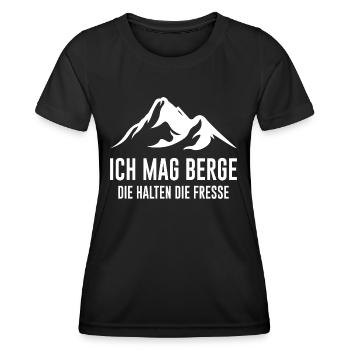 Berg Wandern ich mag Berge Spruch Geschenk - Frauen Funktions-T-Shirt - Schwarz - Vorne - AI Model Female 172 light (172cm)