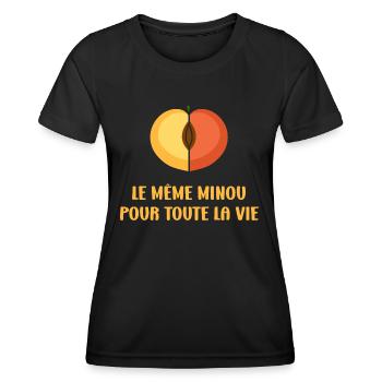 EVG Le Même Minou pour toute la vie - T-shirt sport Femme - noir - Devant - AI Model Female 172 light (172cm)