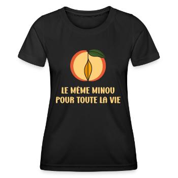 EVG Le Même Minou pour toute la vie - T-shirt sport Femme - noir - Devant - AI Model Female 172 light (172cm)