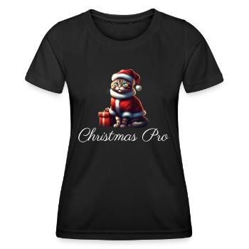 Patte de velours au look de Père Noël - Soyez un pro de Noël ! - T-shirt sport Femme - noir - Devant - AI Model Female 172 light (172cm)