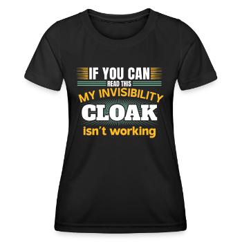 Mon manteau invisible ne fonctionne pas - T-shirt sport Femme - noir - Devant - AI Model Female 172 light (172cm)