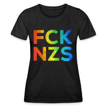Fck NZS Regenbogen - Frauen Funktions-T-Shirt - Schwarz - Vorne - AI Model Female 172 light (172cm)