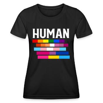 LGBT MENSCHLICHER STOLZ - Frauen Funktions-T-Shirt - Schwarz - Vorne - AI Model Female 172 light (172cm)