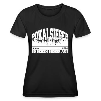 Pokalsieger 2024 - So sehen Sieger aus - Frauen Funktions-T-Shirt - Schwarz - Vorne - AI Model Female 172 light (172cm)