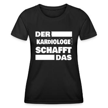 Cadeau pour cardiologue - T-shirt sport Femme - noir - Devant - AI Model Female 172 light (172cm)