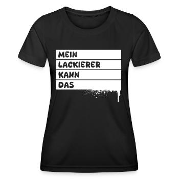 Peintre de métier - T-shirt sport Femme - noir - Devant - AI Model Female 172 light (172cm)