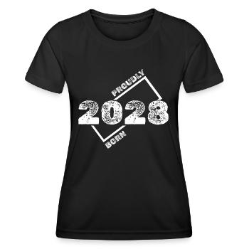Idée cadeau 2028 - T-shirt sport Femme - noir - Devant - AI Model Female 172 light (172cm)