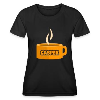 Casper als Teetasse - Frauen Funktions-T-Shirt - Schwarz - Vorne - AI Model Female 172 light (172cm)