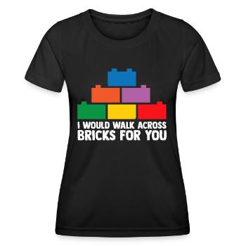 Brick Builder Toys Blocks Clamping Blocks Bricks - Women's Functional T-Shirt - black - Front - AI Model Female 172 light (172cm)