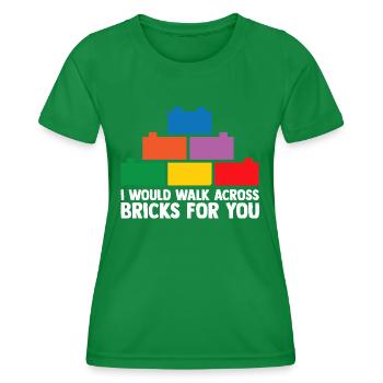 Brick Builder Brick Building Master Builder - Women's Functional T-Shirt - kelly green - Front - AI Model Female 172 dark (172cm)