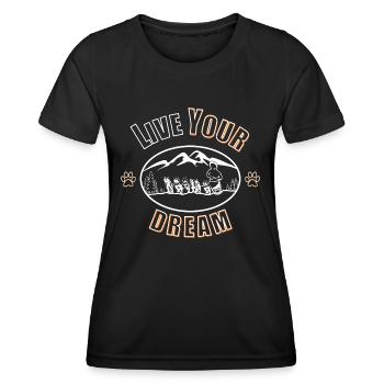 Vivez vos chiens de traîneau de rêve - T-shirt sport Femme - noir - Devant - AI Model Female 172 light (172cm)