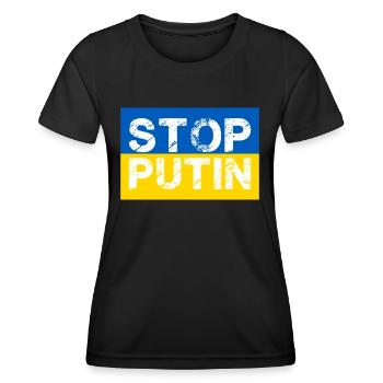 Stop Putin Ukraine War - Women's Functional T-Shirt - black - Front - AI Model Female 172 light (172cm)