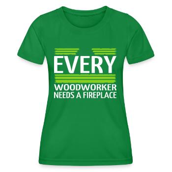 tools lumber bingo hall tshirts humor - Women's Functional T-Shirt - kelly green - Front - AI Model Female 172 dark (172cm)