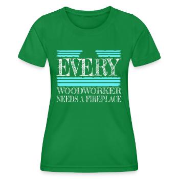 carpenter work tshirts construction carpenter - Women's Functional T-Shirt - kelly green - Front - AI Model Female 172 dark (172cm)