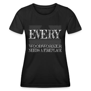 forester fun lumber woodworker carpenter joke - Women's Functional T-Shirt - black - Front - AI Model Female 172 light (172cm)