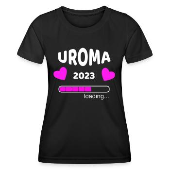 Uroma 2023 Schwangerschaf Urgroßmutter Idee - Frauen Funktions-T-Shirt - Schwarz - Vorne - AI Model Female 172 light (172cm)