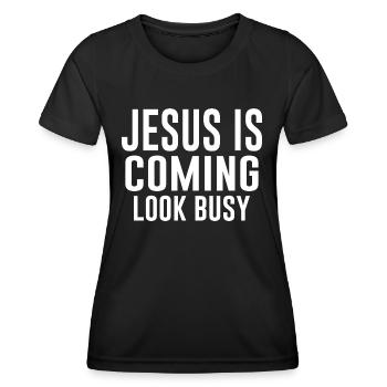Jesus Christus Spruch Geschenk lustige Sprüche - Frauen Funktions-T-Shirt - Schwarz - Vorne - AI Model Female 172 light (172cm)
