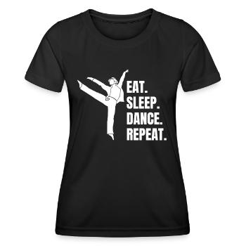 Dancing Sport Dance Sport Hobby Dancer Gift - Women's Functional T-Shirt - black - Front - AI Model Female 172 light (172cm)
