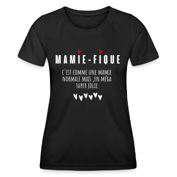 Mamie-fique mamie magnifique - T-shirt sport Femme - noir - Devant - AI Model Female 172 light (172cm)