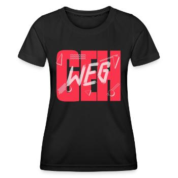 Geh Weg! - Frauen Funktions-T-Shirt - Schwarz - Vorne - AI Model Female 172 light (172cm)