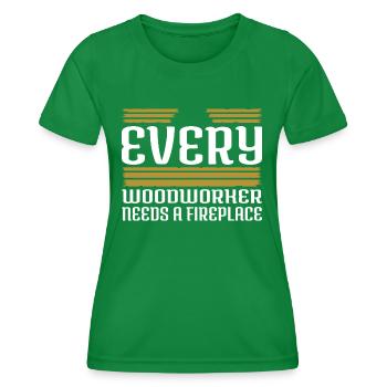 birthday present lumber forester job - Women's Functional T-Shirt - kelly green - Front - AI Model Female 172 dark (172cm)