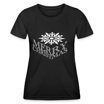 Joyeux Noël avec flocon de neige - T-shirt sport Femme - noir - Devant - AI Model Female 172 light (172cm)