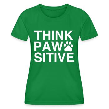 Think Pawsitive - Women's Functional T-Shirt - kelly green - Front - AI Model Female 172 dark (172cm)