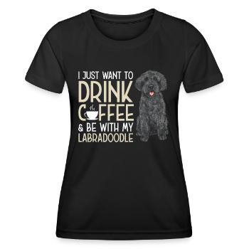 Labradoodle Hund - Frauen Funktions-T-Shirt - Schwarz - Vorne - AI Model Female 172 light (172cm)