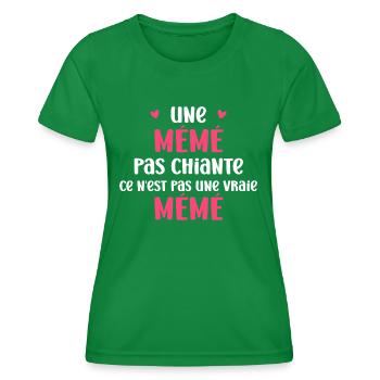 Pas chiante mémé - T-shirt sport Femme - vert - Devant - AI Model Female 172 dark (172cm)