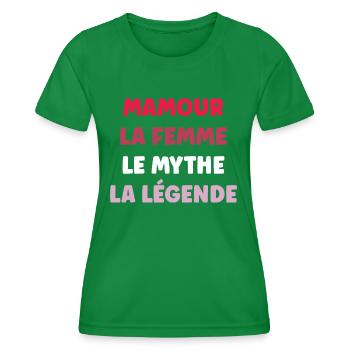 Mamour la femme le mythe - T-shirt sport Femme - vert - Devant - AI Model Female 172 dark (172cm)