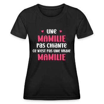 Pas chiante Mamilie - T-shirt sport Femme - noir - Devant - AI Model Female 172 light (172cm)