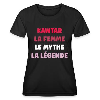 kawtar la femme le mythe la légende - T-shirt sport Femme - noir - Devant - AI Model Female 172 light (172cm)