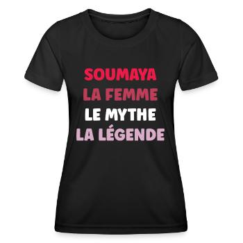 soumaya la femme le mythe la légende - T-shirt sport Femme - noir - Devant - AI Model Female 172 light (172cm)