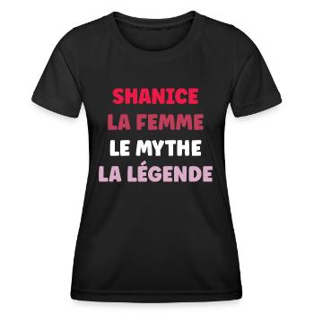 shanice la femme le mythe la légende - T-shirt sport Femme - noir - Devant - AI Model Female 172 light (172cm)