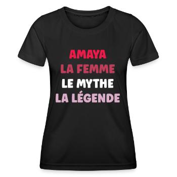 Amaya la femme le mythe la légende - T-shirt sport Femme - noir - Devant - AI Model Female 172 light (172cm)