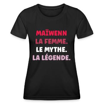 Maïwenn la femme le mythe la légende - T-shirt sport Femme - noir - Devant - AI Model Female 172 light (172cm)