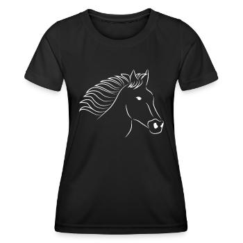 Horse horse head white - Women's Functional T-Shirt - black - Front - AI Model Female 172 light (172cm)