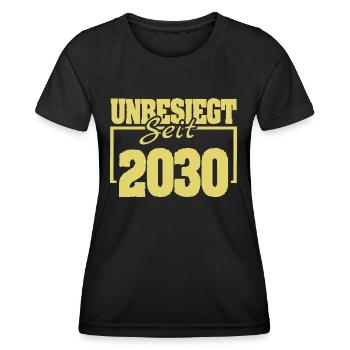 Witzig 2030 - Frauen Funktions-T-Shirt - Schwarz - Vorne - AI Model Female 172 light (172cm)