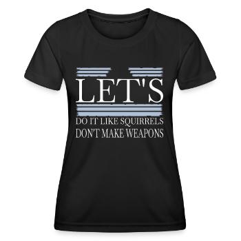 hippy jokes birthday present anti war - Frauen Funktions-T-Shirt - Schwarz - Vorne - AI Model Female 172 light (172cm)