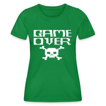 Game Over ASCII - Frauen Funktions-T-Shirt - Kelly Green - Vorne - AI Model Female 172 dark (172cm)