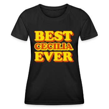 Cecilia Vorname lustiges Geschenk - Frauen Funktions-T-Shirt - Schwarz - Vorne - AI Model Female 172 light (172cm)