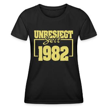 1982 - Frauen Funktions-T-Shirt - Schwarz - Vorne - AI Model Female 172 light (172cm)