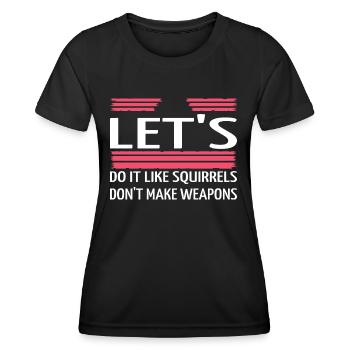 Colombe De Paix Heureux Fun Drôle Citation Hippie Pride - T-shirt sport Femme - noir - Devant - AI Model Female 172 light (172cm)