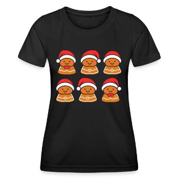 Lebkuchenmann - Frauen Funktions-T-Shirt - Schwarz - Vorne - AI Model Female 172 light (172cm)
