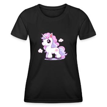 Jolie licorne - T-shirt sport Femme - noir - Devant - AI Model Female 172 light (172cm)