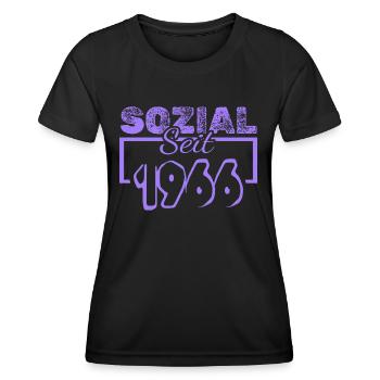 Sozial 1966 - Frauen Funktions-T-Shirt - Schwarz - Vorne - AI Model Female 172 light (172cm)