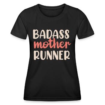 Lustige Panzer Läufer Mama Badass Mutter Läufer - Frauen Funktions-T-Shirt - Schwarz - Vorne - AI Model Female 172 light (172cm)