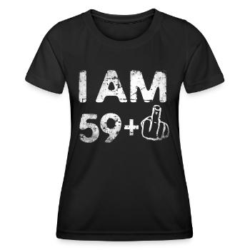 I on the 59+ 60th birthday - Women's Functional T-Shirt - black - Front - AI Model Female 172 light (172cm)