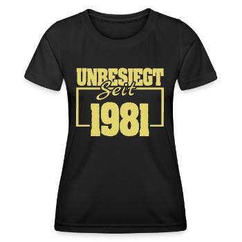 Unbesiegt 1981 - Frauen Funktions-T-Shirt - Schwarz - Vorne - AI Model Female 172 light (172cm)